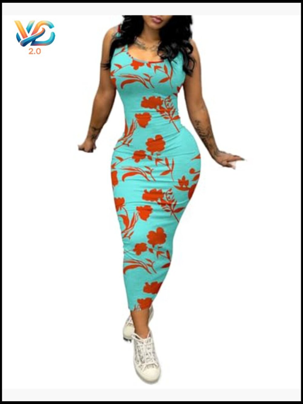 Sexy Bodycon Tank Dress Sleeveless Long Maxi Party Club Beach Dress - Picture 2 of 4